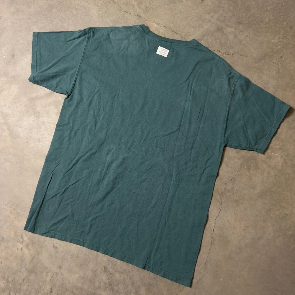 Comfort Wash Lake Texoma Bass Fishing T-Shirt Men Large Teal Blue Gorpcore Retro